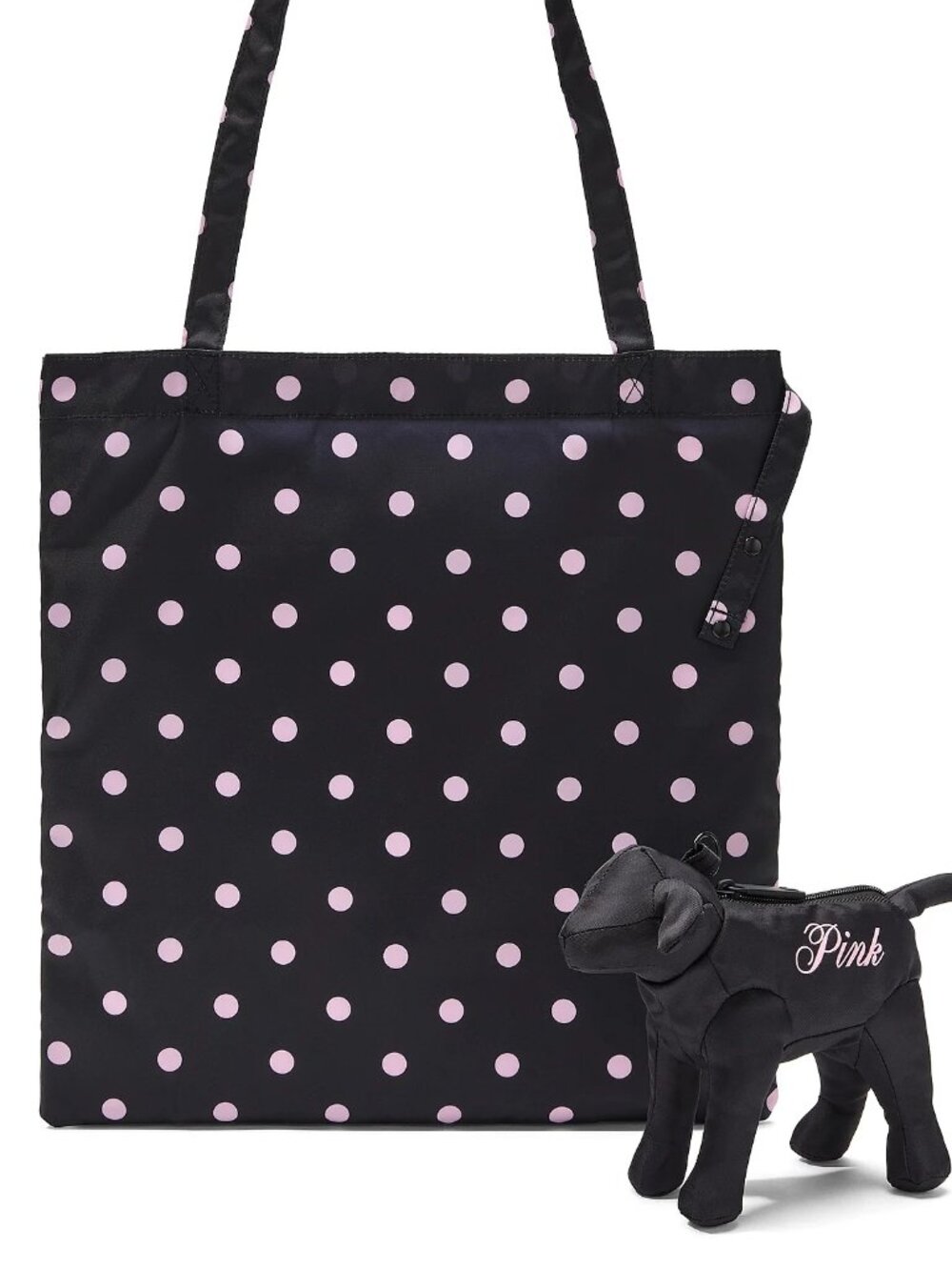 VS PINK BLACK DOG PACKABLE TOTE NWT